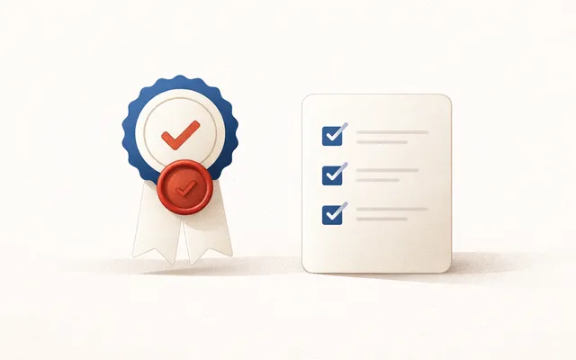 an achievement badge and certification
