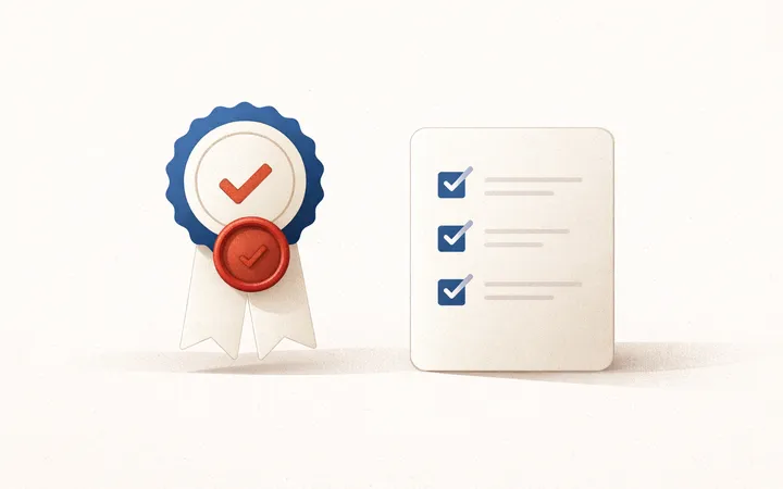 an achievement badge and certification