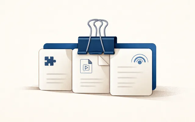 a paper clip joining three technical standards